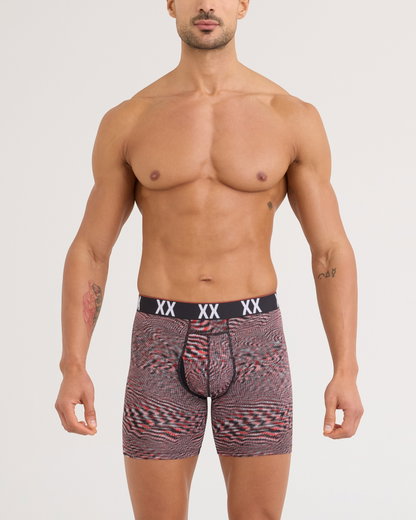 SAXX Boxershorts Multisport Mesh Boxer Brief Fly rot Herren - 1 Stück